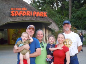 The family outside the San Diego Zoo Safari Park